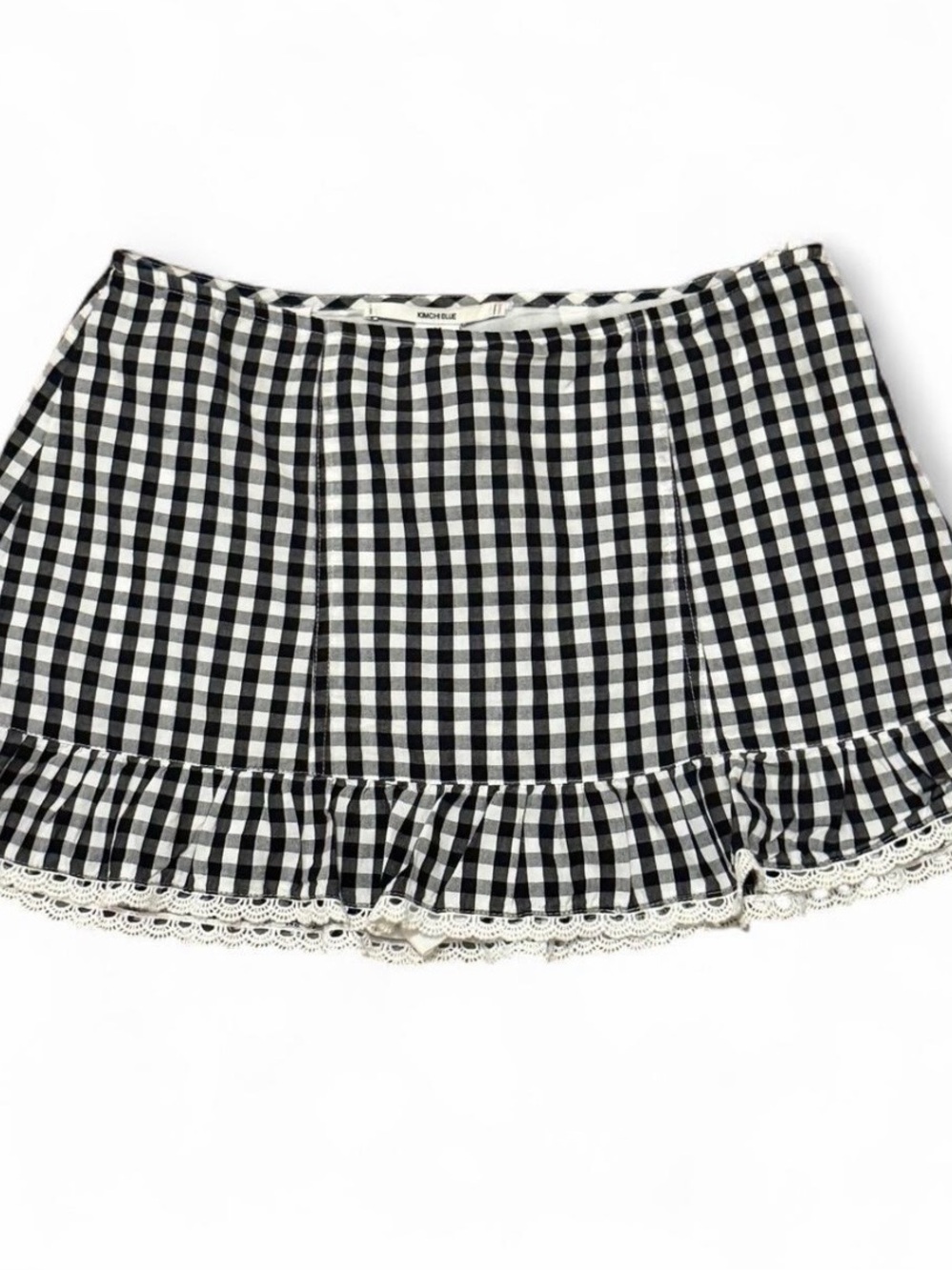 Kimchi Blue urban outfitters low waist gingham ruffle mini skort skirt
